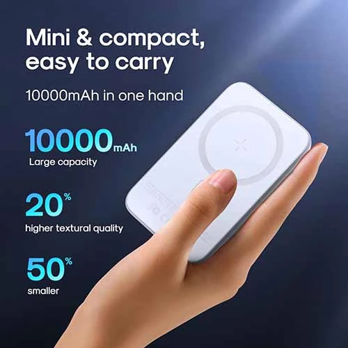 Joyroom JR-W020 20W Magnetic Wireless Charging 10000mAh Power Bank-White Color 