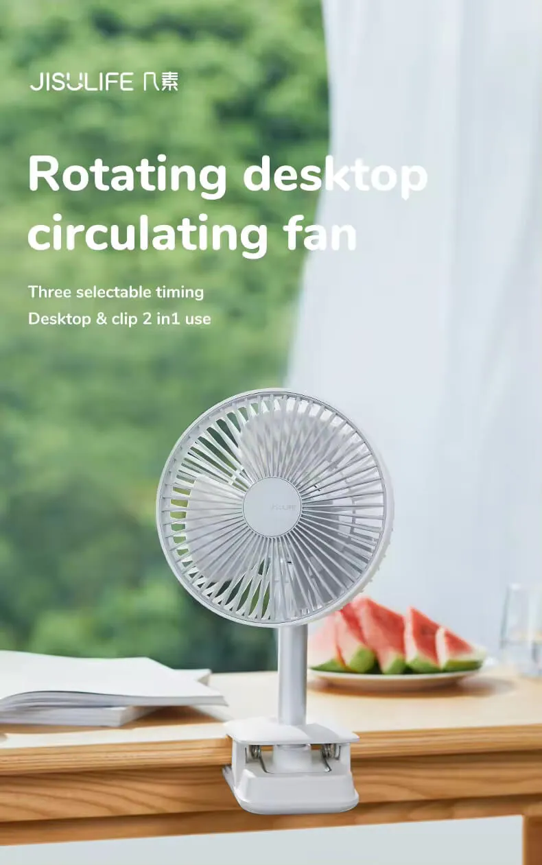 JISULIFE FA13R Rechargeable Clip Fan