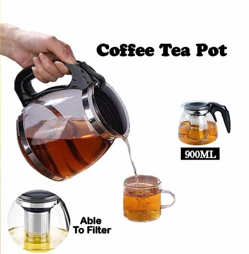 900ml Glass Teapot Elegant Kitchen Cup Special Tea Gift Set 5pcs 