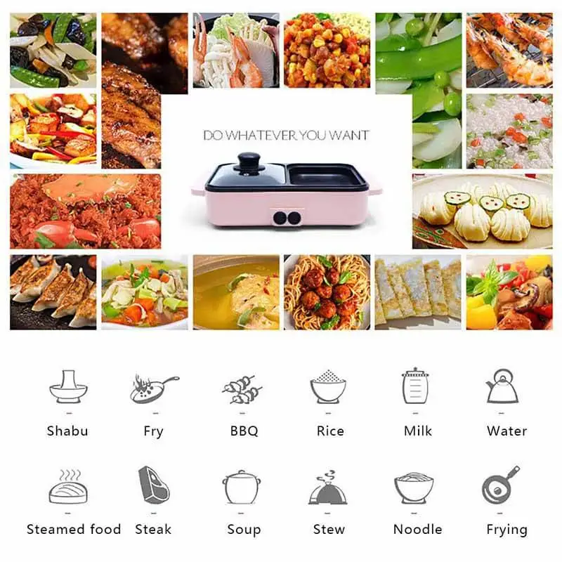 Double Electric Multifunction Hot Plate Pan Cooking Pot 