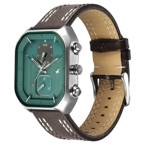 Fastrack 3270SL03 Fleek Quartz Green Dial Watch for Men