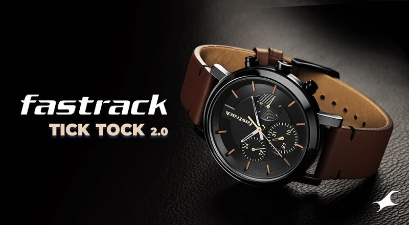 Fastrack 3287NL01 Tick Tock Black Dial Watch