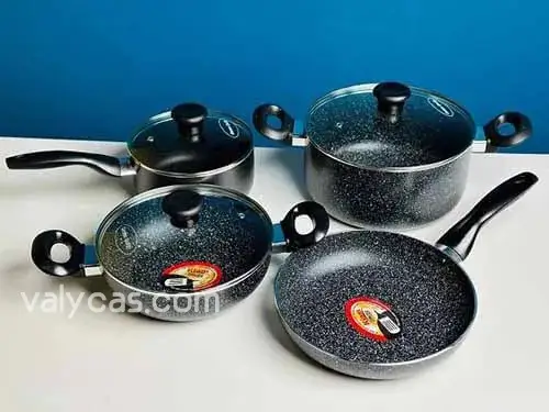 Kiam 7 Pieces Marble Die-Casting Aluminium Cookware