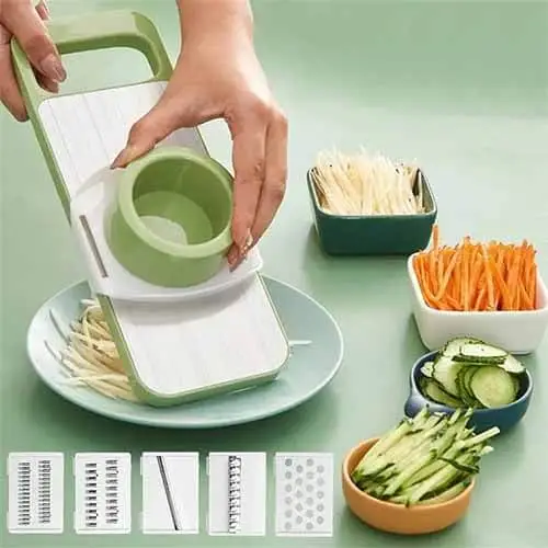 Kitchen 5-in-1 Multifunctional Vegetable Slicer Cutter Potato Shredders Garlic Carrot Grater Chopper