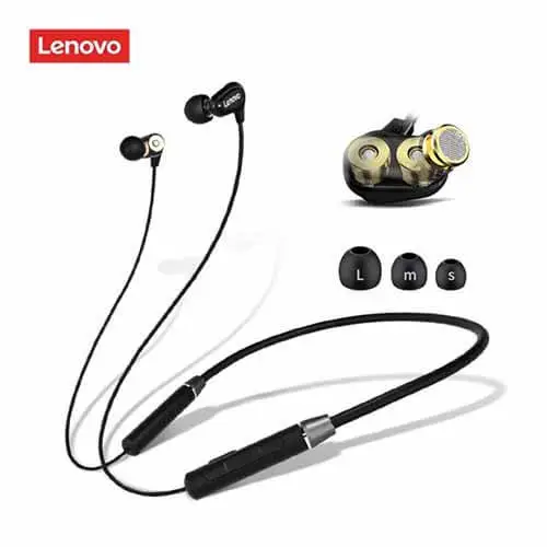 Lenovo HE08 Neckband Dual Dynamic Bluetooth Earphone