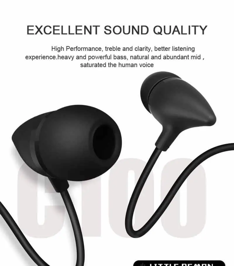 UiiSii C100 Earphone – Black Color 