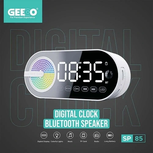 Geeoo SP-85 Alarm Clock With Bluetooth Speaker