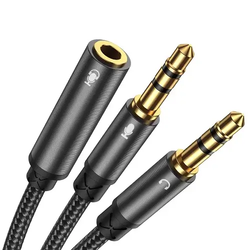 SY-A05 Headphone Female to 2-Male Y-Splitter Audio Cable 0.2m