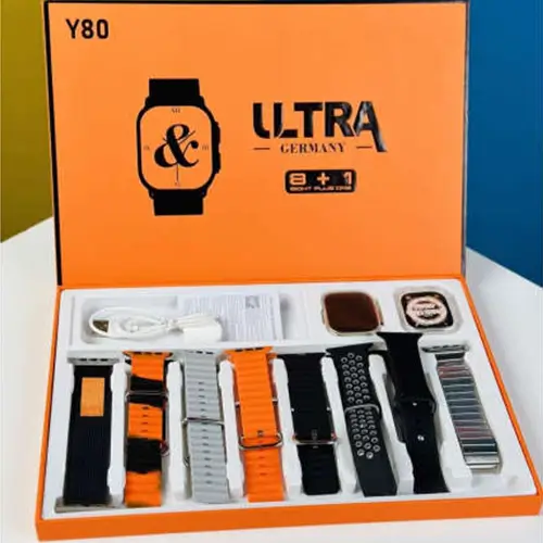 Y80 Ultra Smartwatch With 8 Strap