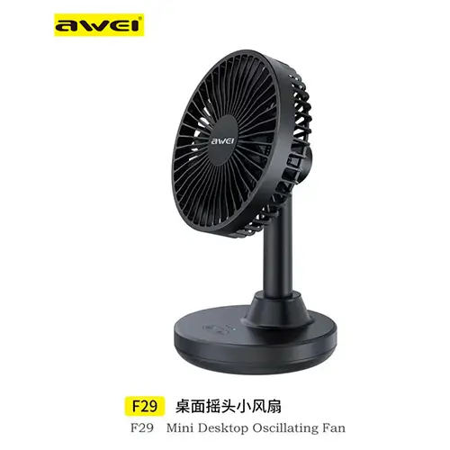 Awei F29 mini Desktop Oscillating Rechargeable fan