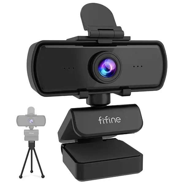 Fifine K420 Webcam 1440P, 2K Web Camera With Privacy Cover & Tripod