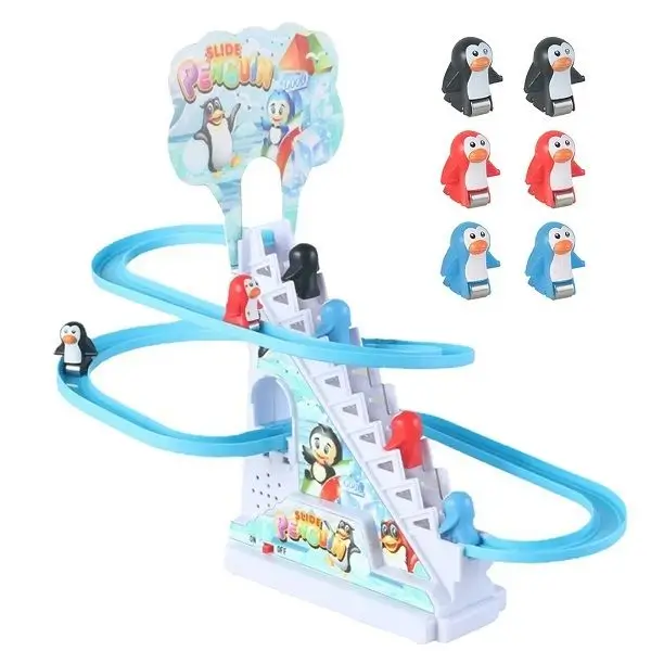 Penguin Track Slide Toys With Lights for Kids