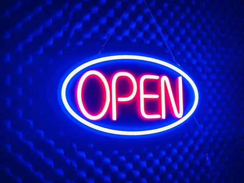 GearUP OPEN10 Neon Business Sign for Shop, Restaurant, Pharmacy, Cafe