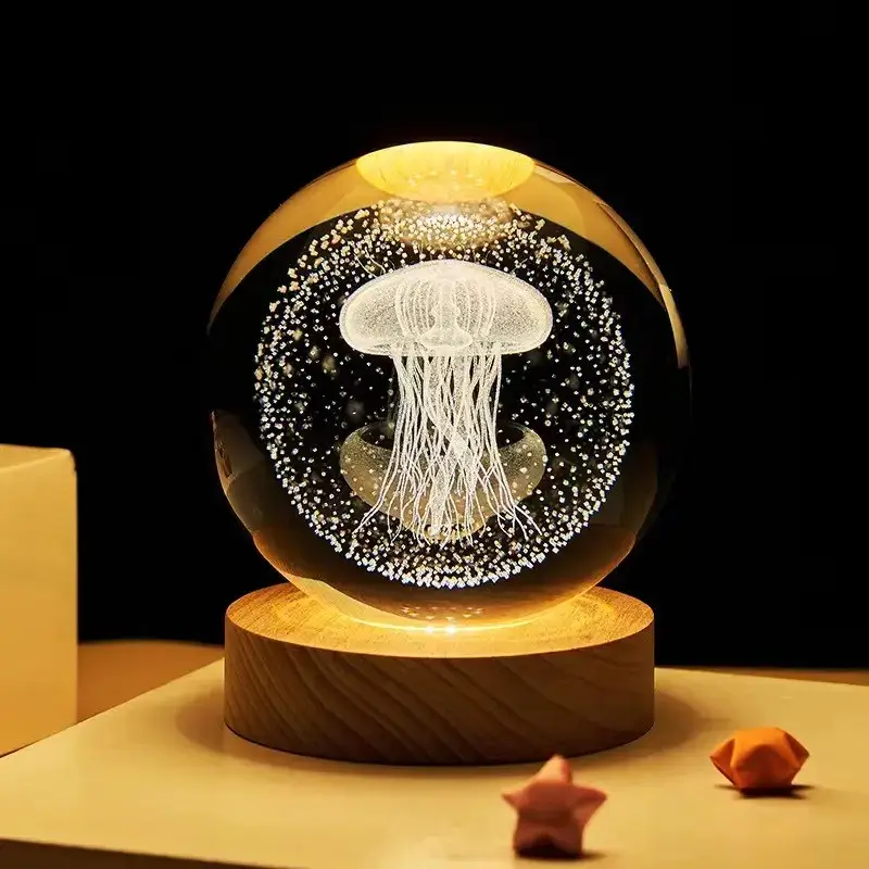 Color Changing LED 3D Crystal Ball – Jellyfish