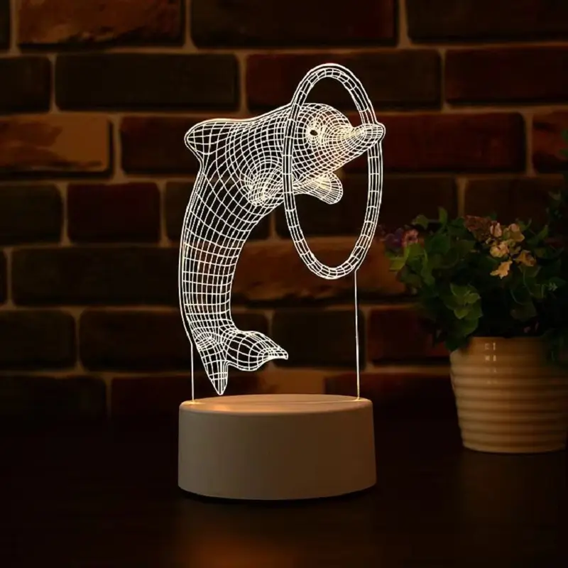 GearUP Acrylic Multicolor Night Lamp Dolphin