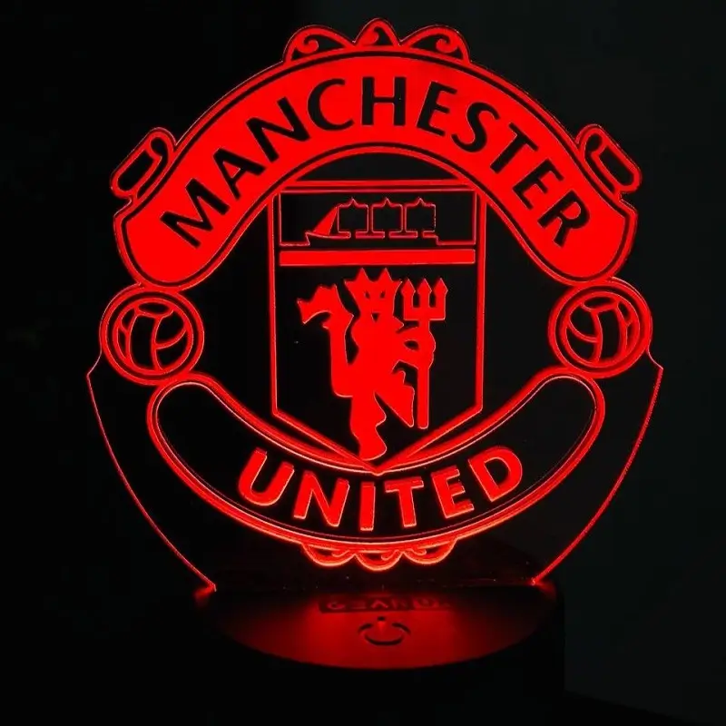 GearUP Acrylic Multicolor Night Lamp Manchester United F.C.