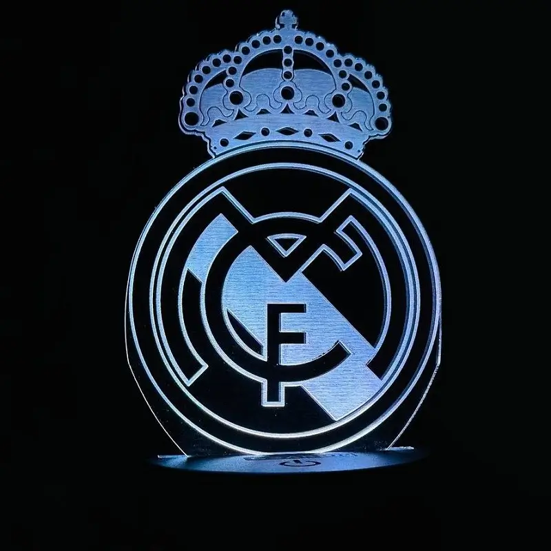 GearUP Acrylic Multicolor Night Lamp Real Madrid FC