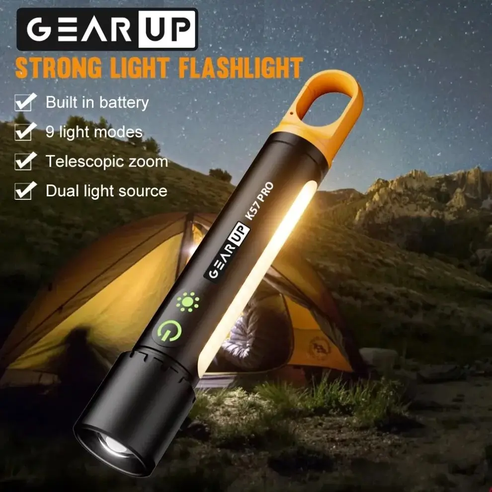 GearUP K57 PRO Rechargeable High Power Flashlight